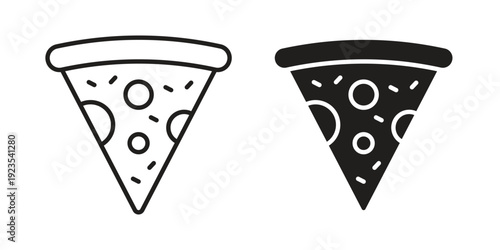 Pizza slice icon illustration isolated on White background, Vector icon Eps10.