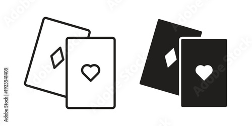 Playing cards icon illustration isolated on White background, Vector icon Eps10.