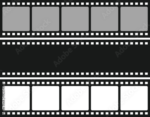 Filmstrip negative on transparent background. Vector