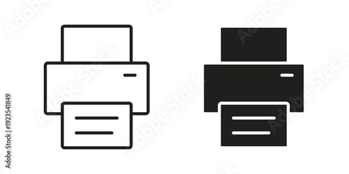 Print button icon illustration isolated on White background, Vector icon Eps10.