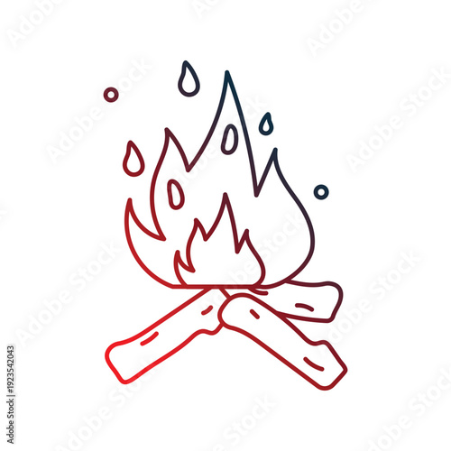 Bonfire icon with white background vector stock illustration