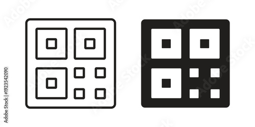 QR code icon illustration isolated on White background, Vector icon Eps10.