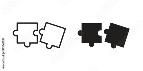 Puzzle piece icon illustration isolated on White background, Vector icon Eps10.