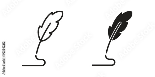Quill icon illustration isolated on White background, Vector icon Eps10.