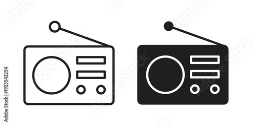 Radio icon illustration isolated on White background, Vector icon Eps10.