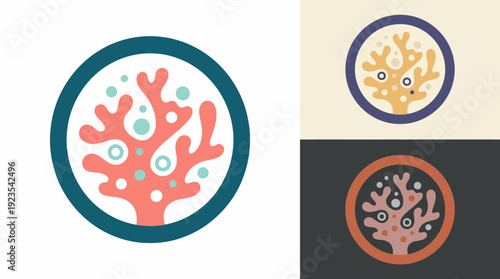 This vibrant logo features a coral design, encapsulating marine beauty and environmental awareness. Perfect for organizations related to ocean conservation or aquatics.