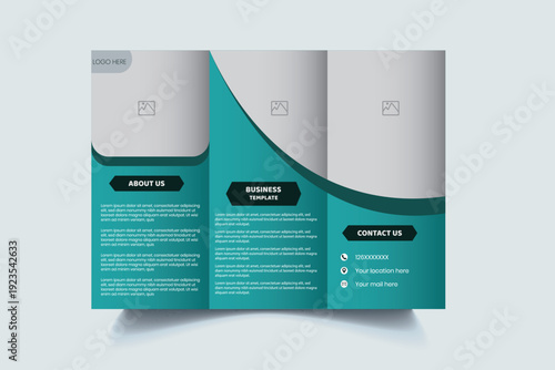 tri fold brochure template design, modern construction trifold template. 