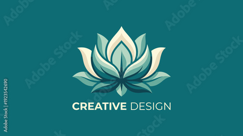 This logo showcases a beautifully designed lotus flower, symbolizing purity and creativity, ideal for a design firm, with soft petals and modern artistic elements.