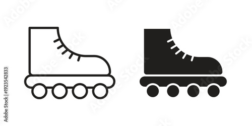 Roller skates icon illustration isolated on White background, Vector icon Eps10.