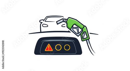 Car Refueling with Green Nozzle.
