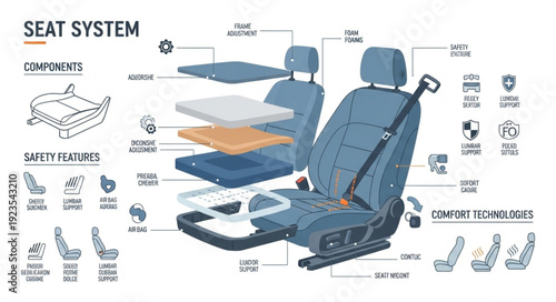 Car Seat System Parts Diagram.
