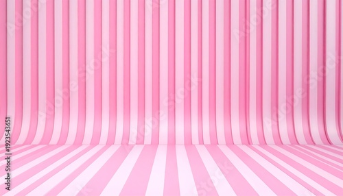 Pink striped curved studio