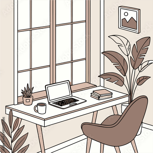 interior of a room with a table