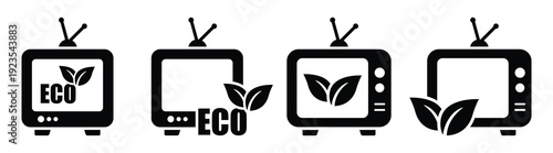 Eco television icon vector illustration