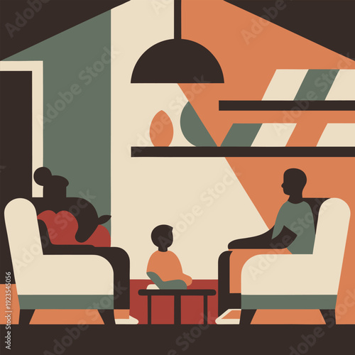 Warm Everyday Family Life at Home and Outdoors