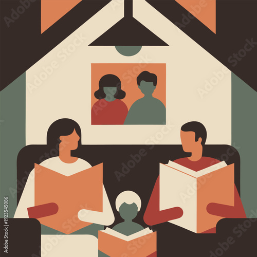 Warm Everyday Family Life at Home and Outdoors