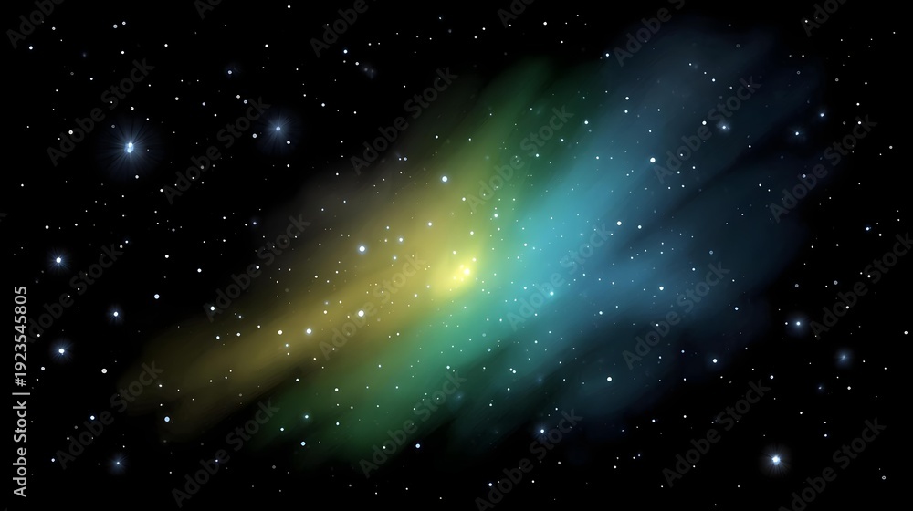 Fototapeta premium of cosmic nebula rendered in bold artistic strokes, blending space imagery with algorithmic textures