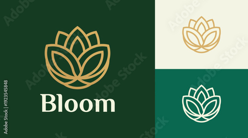 An elegant logo featuring a stylized bloom, symbolizing growth, beauty, and nature, ideal for wellness, beauty brands, or eco-friendly businesses seeking a fresh appearance.