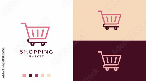 This image presents a clean and modern shopping basket logo, ideal for businesses involved in retail, e-commerce, or any shopping-related service, enhancing brand recognition.