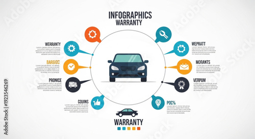 Car Warranty Infographic Design Elements.