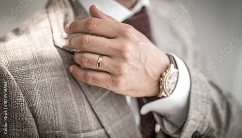Elegant Groom Suit Details Close-Up