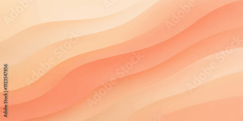 Abstract wavy background vector illustration featuring soft flowing silk fabric textures with pink and orange satin curves and gold light patterns for a decorative textile backdrop design