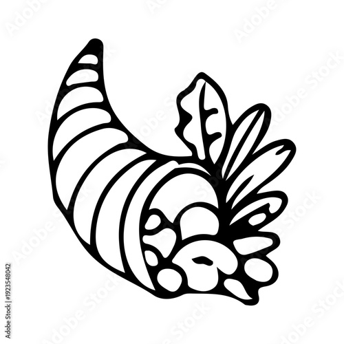 Cornucopia Illustration Outline