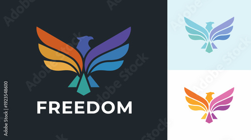 This dynamic logo features a colorful phoenix, symbolizing freedom and rebirth, perfect for brands aiming to inspire and evoke strong emotional connections with their audience.