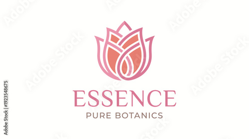 A captivating essence logo featuring a beautifully designed flower, ideal for organic brands focusing on botanical products, nature, elegance, and purity in their identity.