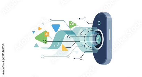 Mobile AI Camera Vision Technology: Machine Learning Data Flow, Algorithm Recognition, and Computer Vision Processing