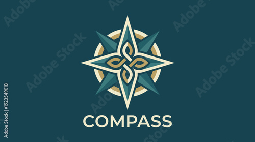 A creative compass logo emphasizing exploration and adventure, integrated with an intricate design to symbolize guidance and direction for travel or outdoor brands.