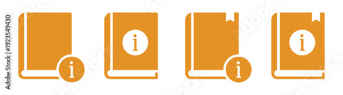 Book information set icon illustration