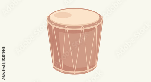 Dholak Drum: Traditional Indian Percussion Instrument, Vector Art