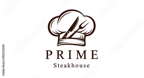Chef Hat Steakhouse Restaurant Logo.