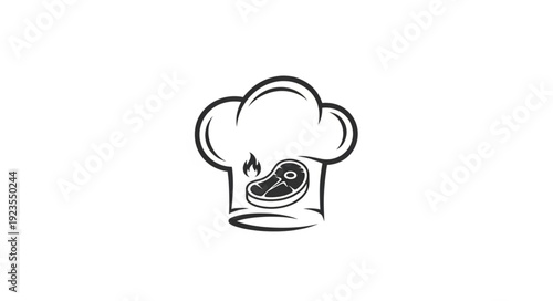 Chef Hat with Steak Illustration.
