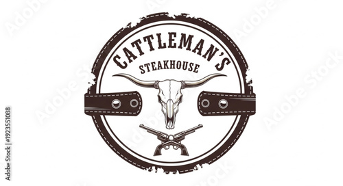 Cattlemans Steakhouse Logo with Bull Skull.