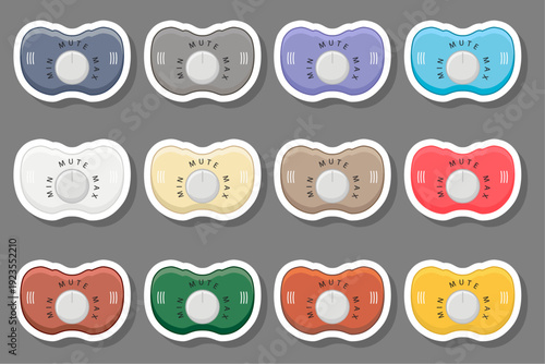 Big colored set baby pacifiers, dummy with rubber nipple