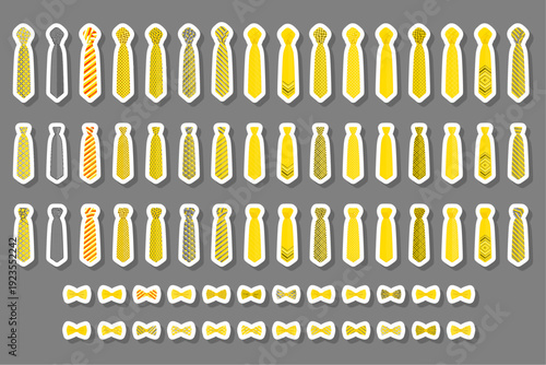 big colored set neckties different types