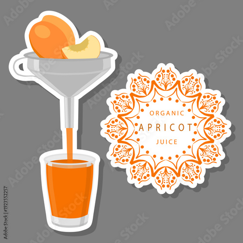 big set different types juice apricot in glass cup