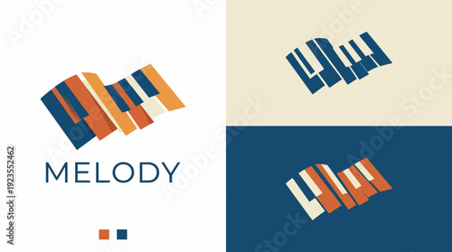 An artistic logo design that resembles musical notes and flowing rhythms, embodying creativity and harmony, perfect for music brands and performers.