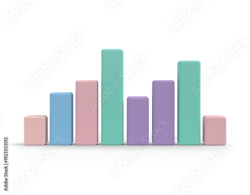 A colorful, 3D bar graph shows data trends on a white background Free Download A colorful, 3D bar graph shows data trends on a white background - GFXLoad