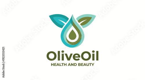 This logo for OliveOil health and beauty features a drop and leaf design that signifies natural ingredients, health benefits, and eco-friendly beauty products in a modern style.