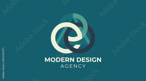 This logo features intertwined circular forms, symbolizing collaboration and creativity, ideal for a modern design agency seeking to convey innovation and synergy.