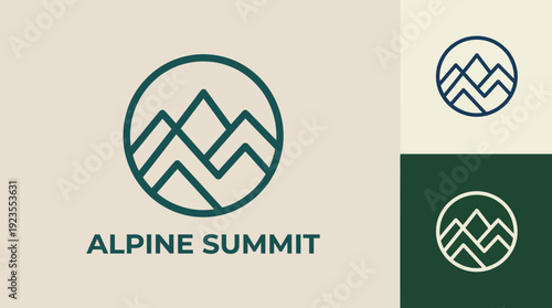 A bold logo featuring stylized mountains, representing adventure, exploration, and the great outdoors. Perfect for businesses in travel and outdoor activities.