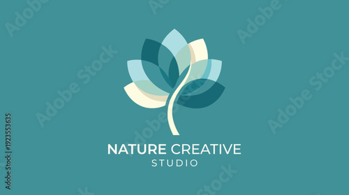 The leaf logo design symbolizes nature, creativity, and growth through its soft colors and smooth curves, fitting for businesses focused on sustainability and innovation.