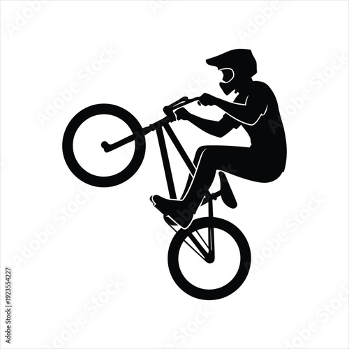 BMX Stunt in Silhouette: A dynamic silhouette captures a BMX rider executing a daring stunt, showcasing the adrenaline-pumping world of extreme sports.