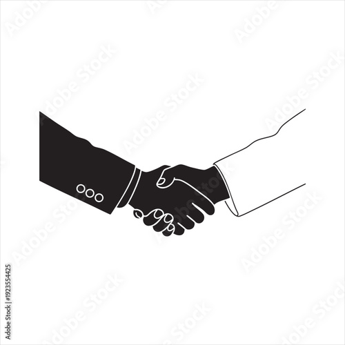 Handshake Icon of Agreement: An iconic handshake illustration, symbolizing agreement and partnership. Captured with clear lines, it represents the essence of cooperation and mutual understanding.