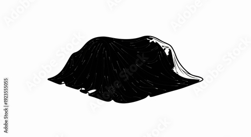 A black cloth draped over an unseen object, creating folds