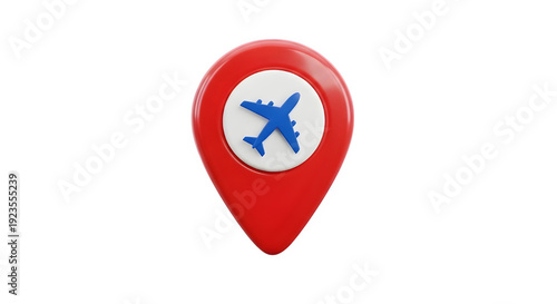 Free Download Modern travel icon with airplane on red map pin - GFXLoad