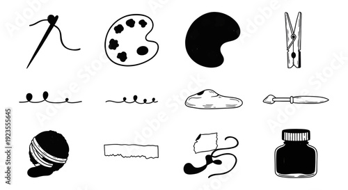 Creative Art, Sewing, and Craft Supply Icons